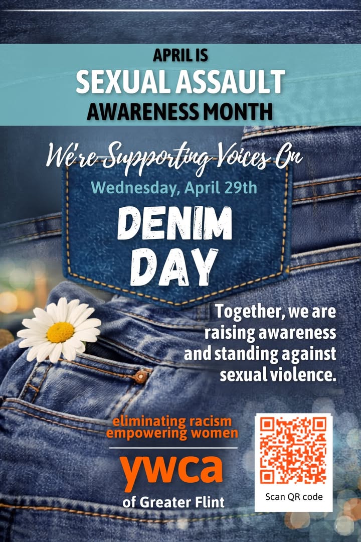 Join the YWCA of Greater Flint in raising awareness on Denim Day, April 29th