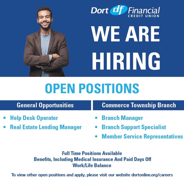 Become a part of the Dort Financial team today!
