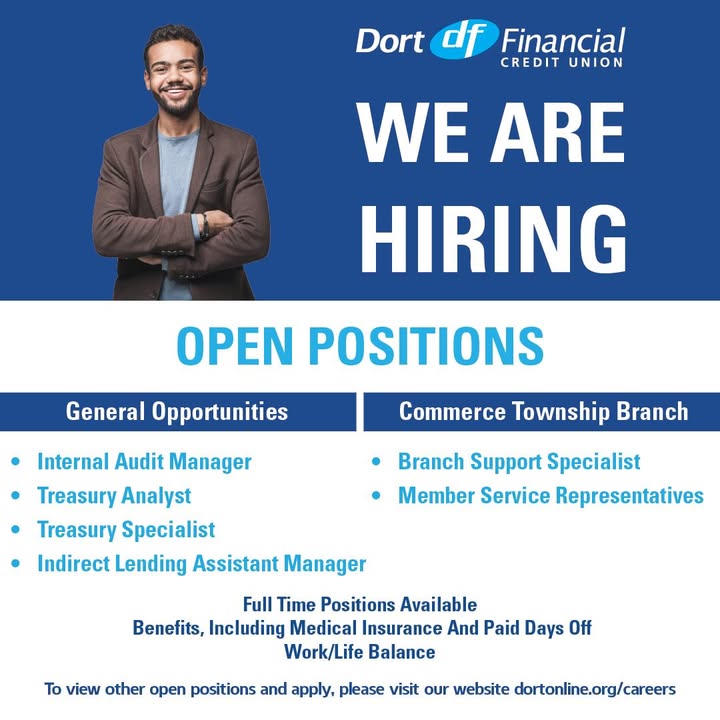 Become a part of the Dort Financial team today!