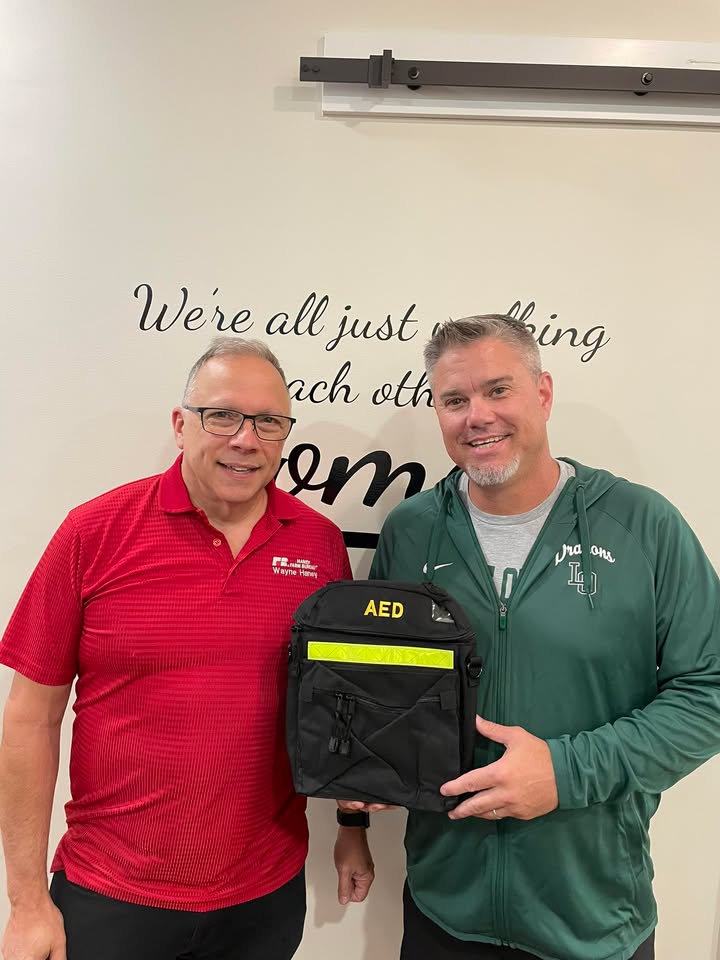 Delighted and honored to present to Lake Orion High School a new AED machine for their PE department so they have a mobile syste...