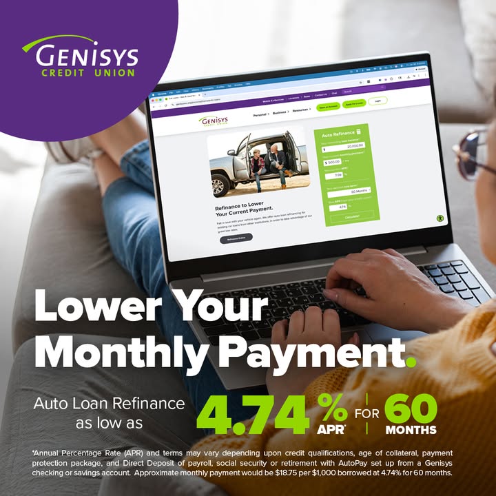 If you are paying more on your auto loan at another lender, bring your loan to Genisys and save on your payment!