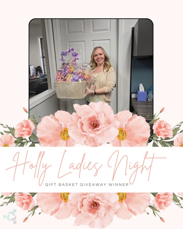 Congratulations, Lisa for winning our gift basket at Downtown Holly Ladies Night!