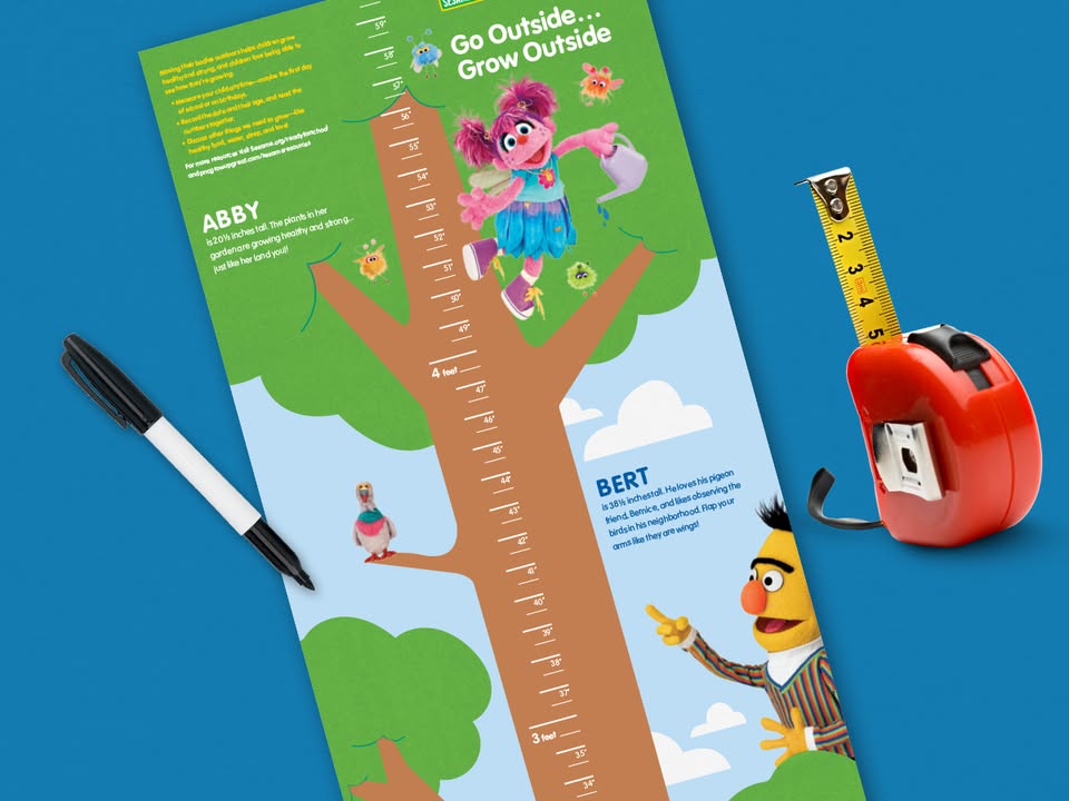 Visit your local PNC branch and grab a free bilingual Sesame Street Go Outside, Grow Outside Growth Chart!