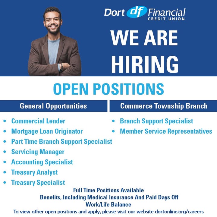 Become a part of the Dort Financial team today!
