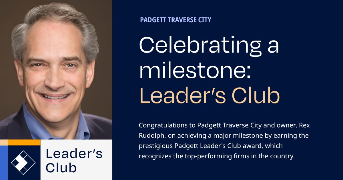 Congratulations to Rex Rudolph and the Padgett Traverse City team on earning the Leader's Club Award!