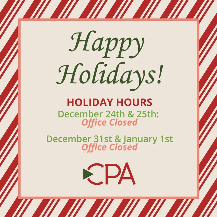 Holiday Hours Update!