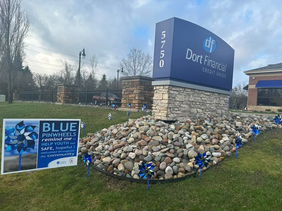 Dort Financial is raising awareness for Pinwheels for Prevention this April