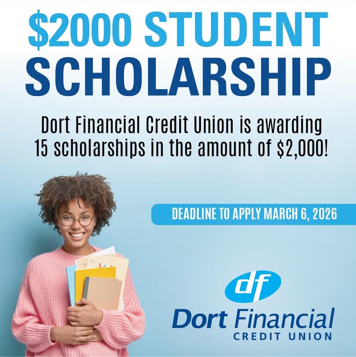 The $2,000 Dort Financial Credit Union Student Scholarship👩‍🎓 is offered to fifteen graduating high school seniors or older stud...