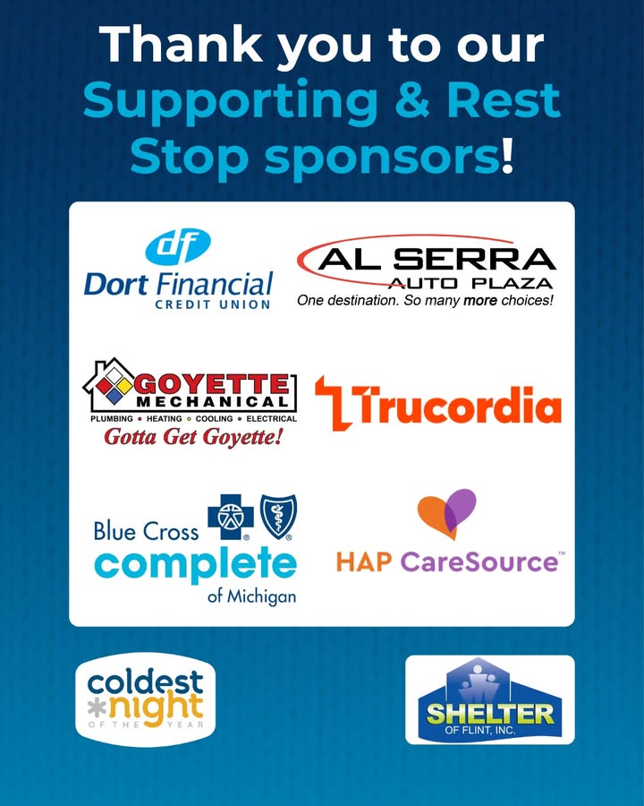 A big thank you to our amazing Supporting Sponsors & Rest Stop Sponsors for our Coldest Night of the Year fundraising walk