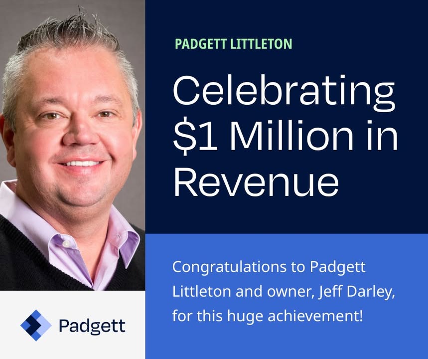 🎉 Congratulations to Padgett Littleton on reaching $1M in revenue this year!
